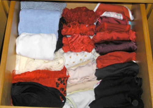 Lingerie drawer after professional organizing